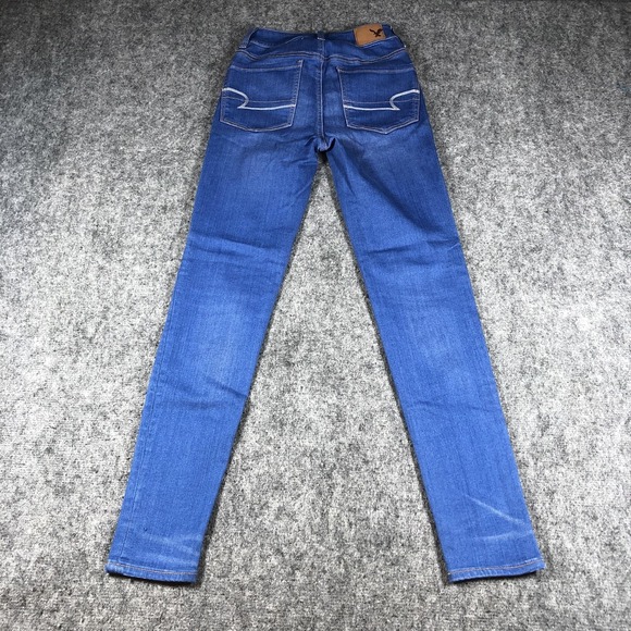 American Eagle Jeans Womens 00 Blue High Rise Jegging Super Super Stretch Skinny - Picture 16 of 16